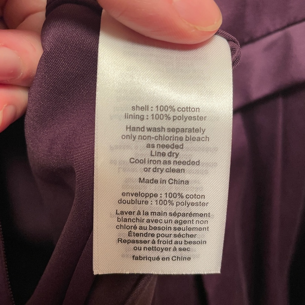 David's Bridal Sleeveless V Neck Cotton Sateen Dress - Plum - size 6 - Picture 5 of 6